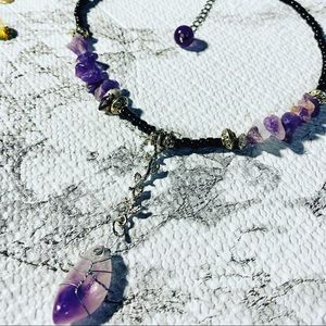 Amethyst drop necklace